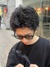 メンズカット+ポイントパーマ¥8000(メンズカット/鹿児島/ウルフカット/眉毛)