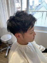 パティオンツー(PATIONN2)&nbsp;メンズアップバングネープレスツーブロックパーマスタイル表参道