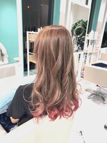 ワクヘアー(WaKu hair)&nbsp;ピンクベージュ＋裾カラー　暖色系カラー
