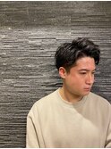 ツーブロックビジネスショートフェードパーマコンマヘア