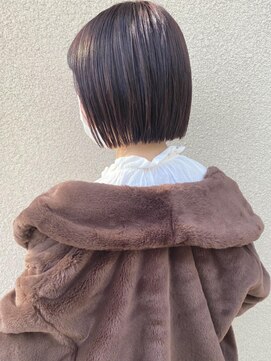 ヘアーデザイン ビビッド(HAIR DESIGN VIVID) 切りっぱなしボブ × ピンクカラー