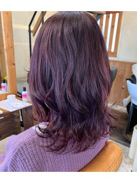アイフラット 本店(I-FLAT) ロング×艶ピンクパープルカラー