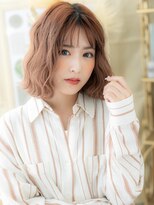 カバーヘア ブリス 大宮西口(COVER HAIR bliss) ミルクティーピンクくせ毛風ゆるふわミディa大宮20代30代40代