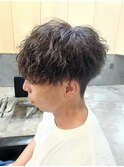 刈り上げマッシュメンズパーマ波巻きツイストスパイラルショート