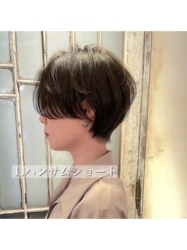 髪質改善と縮毛矯正の専門店 サンティエ(scintiller) 大人綺麗な小顔襟足スッキリショートボブ　30代40代50代