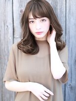 大人かわいい/ココアブラウン/フリンジウェーブ/神谷茜