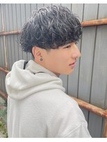 フリーク バーバーショップ 都島店(FREAK BARBER SHOP) 黒髪波巻きスパイラルパーマツーブロックマッシュ