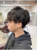 メンズパーマ　波巻きパーマ　ツイストスパイラル