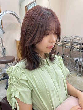 キュオンシア(CUEON. ciea) 韓国風ヘア×ピンクオレンジ