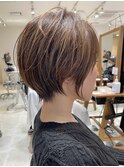 ●大人可愛い30代40代50代小顔マッシュショートボブウルフカット