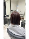切りっぱなしボブ×カシスカラー【田中桃鈴】