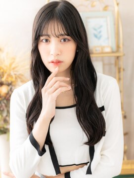 カバーヘア ブリス 川口(COVER HAIR bliss) ハイレイヤーカットゆるふわ黒髪パーマロングc7川口20代30代40代