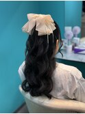 高めシンプルハーフアップ