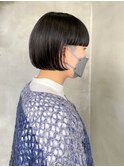 刈り上げワイドバングカットパッツンボブショートボブ
