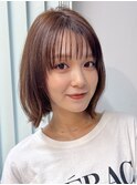 ボブ ボブレイヤー レイヤー 顔まわり 前髪 透明感カラー