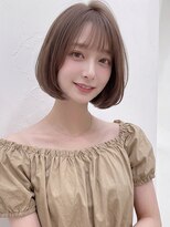 カバーヘア ブリス 北浦和(COVER HAIR bliss) 夏カラーブリーチなし内巻きボブミルクティーベージュp北浦和