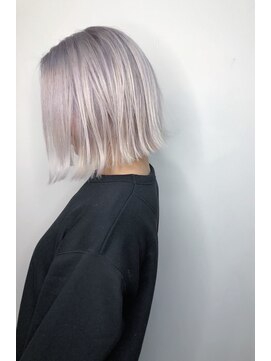 フロート 小阪店(float) シルバーカラー_マロンベージュ Aラインボブ かきあげ