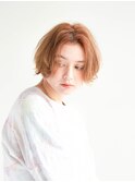 顔型別ヘアスタイル特集/マロンベージュ/Aラインボブ/新宿