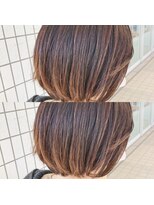 スタジオ アルファプラス 日暮里店(studio α+)&nbsp;前下りレイヤーボブ×ハイライト【スタジオアルファプラス】