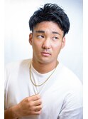 ツーブロ アップバング束感ショート