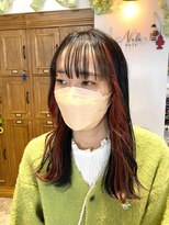 ナルヘアー 越谷(Nalu hair) ブラッドオレンジ×イヤリングカラー