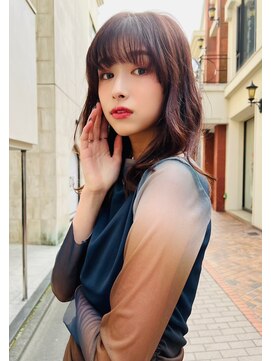 エイミー(Aimee) Aimee町田　波巻きウェーブ×赤みブラウン