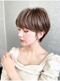 大人ガーリー/ブリーチなしチョコレート×顔周りショート[立川]