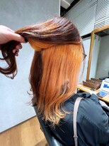 ビスイル 秋葉原店(Vis ill) インナーカラー/イヤリング/透明感/オレンジ/ケアブリーチ