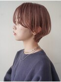 マッシュショート/シースルーバング/ピンクベージュ/池袋