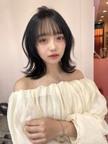 ボタン シブヤ(VOTAN SHIBUYA)&nbsp;ブルーブラック/韓国ヘア/渋谷/レイヤー/顔まわり