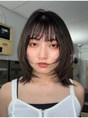 顔周りレイヤーカットくびれヘアミルクティーベージュカラー