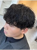 波巻きパーマメンズパーマメンズヘアツーブロックツイストパーマ