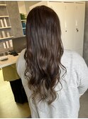 アッシュブラウン×裾カラーくすみベージュ