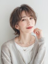 アイニ 河内小阪店(aini) 白髪ぼかしカラー白髪ぼかしハイライト大人ショート30、40、50代
