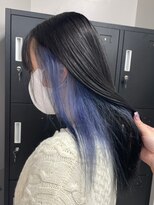 ベレーザ 渋谷神南(Beleza)&nbsp;2234髪質改善ブリーチ＆インナーカラー黒髪黒染めブルーカラー