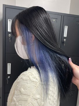 ベレーザ 渋谷神南(Beleza) 2234髪質改善ブリーチ&インナーカラー黒髪黒染めブルーカラー