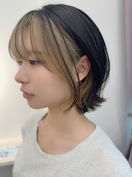 グーフィートーキョー 銀座(Goofy Tokyo) Goofy銀座/フェイスフレーミング黒金/ボブ/インナーカラー