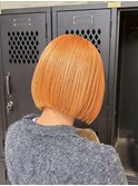 オレンジカラーオレンジヘア暖色カラーダブルカラーケアブリーチ