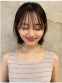 外ハネボブ 切りっぱなしボブ セクションカラー 似合わせボブ