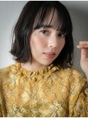 黒髪アッシュブラック外ハネボブウルフw戸田公園20代30代40代