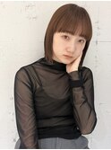 "久保田"ワイドバング切りっぱなしあごライン大人ボブ