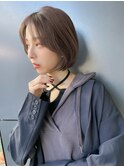 韓国風くびれボブ フェイスレイヤーボブ グレージュt316