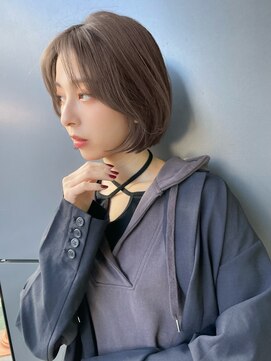 トルネード(TORNADO) 韓国風くびれボブ フェイスレイヤーボブ グレージュt316