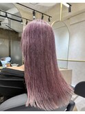 「艶感ピンクラベンダーで魅せる韓国風ストレート」