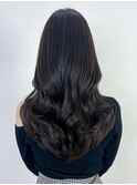 ロンググレージュ韓国ヘア顔周りレイヤー美髪_ba554701