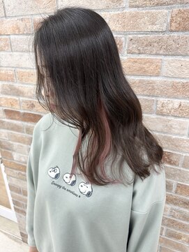 パステルピンクのインナーカラー♪