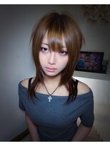 キイ 原宿 表参道(K.e.y)&nbsp;ブラウンカラーシャギーカット