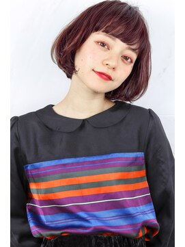 ヘアサロン ガリカ 表参道(hair salon Gallica) ☆ 『 ベリー × グレージュ 』外国人風 小顔ボブ♪ ☆