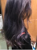 くすみパープル＿結婚式,前下がり,斜めバング