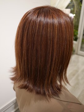 ヘアー カラー キー(HAIR color KEY) 明るい白髪染め＋ハイライト外ハネ